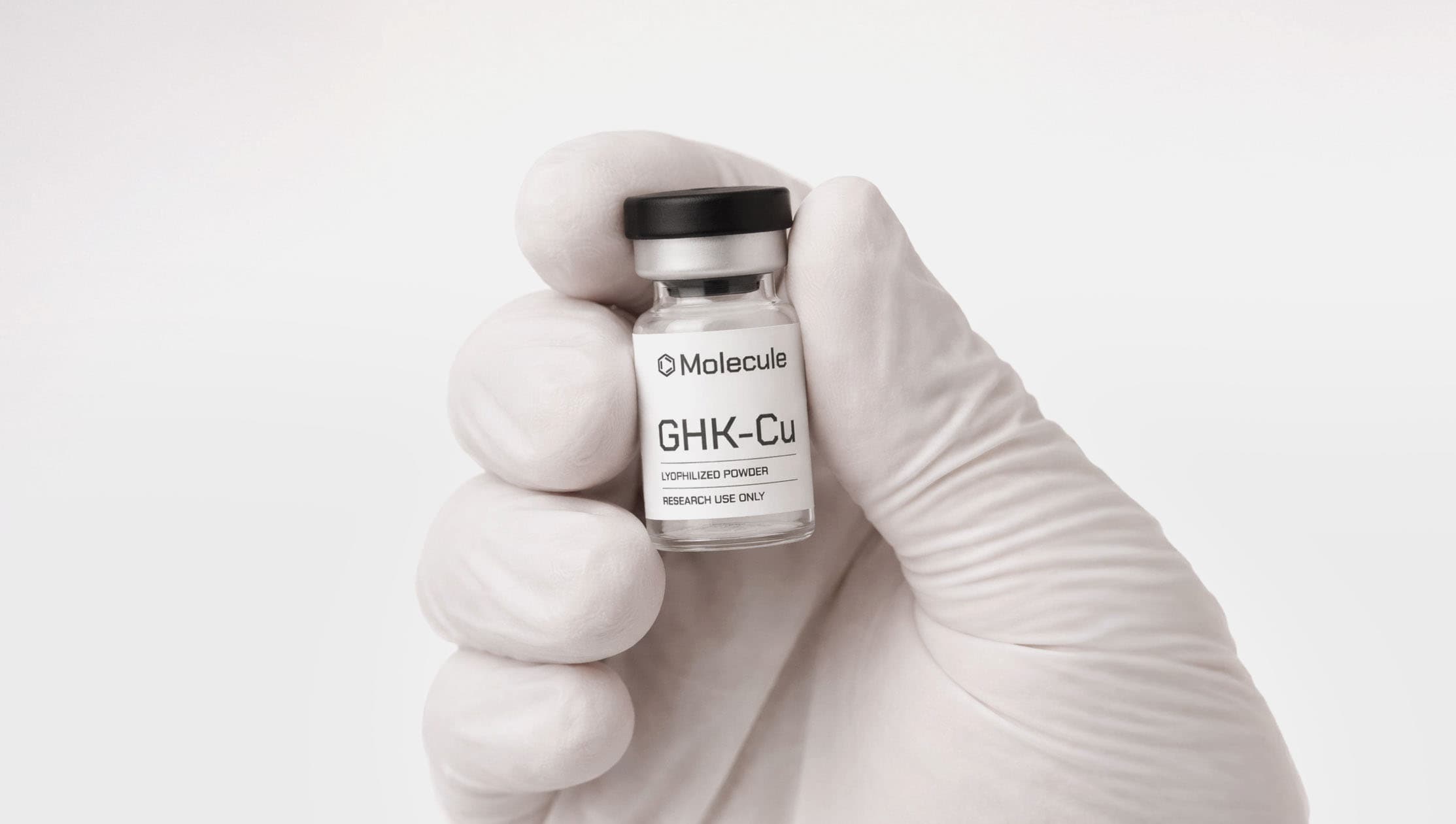 Laboratory glove holding vial